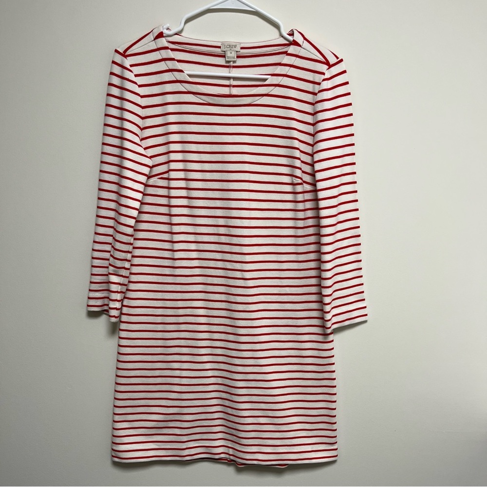J. Crew‎ Red White striped long sleeve dress size XS